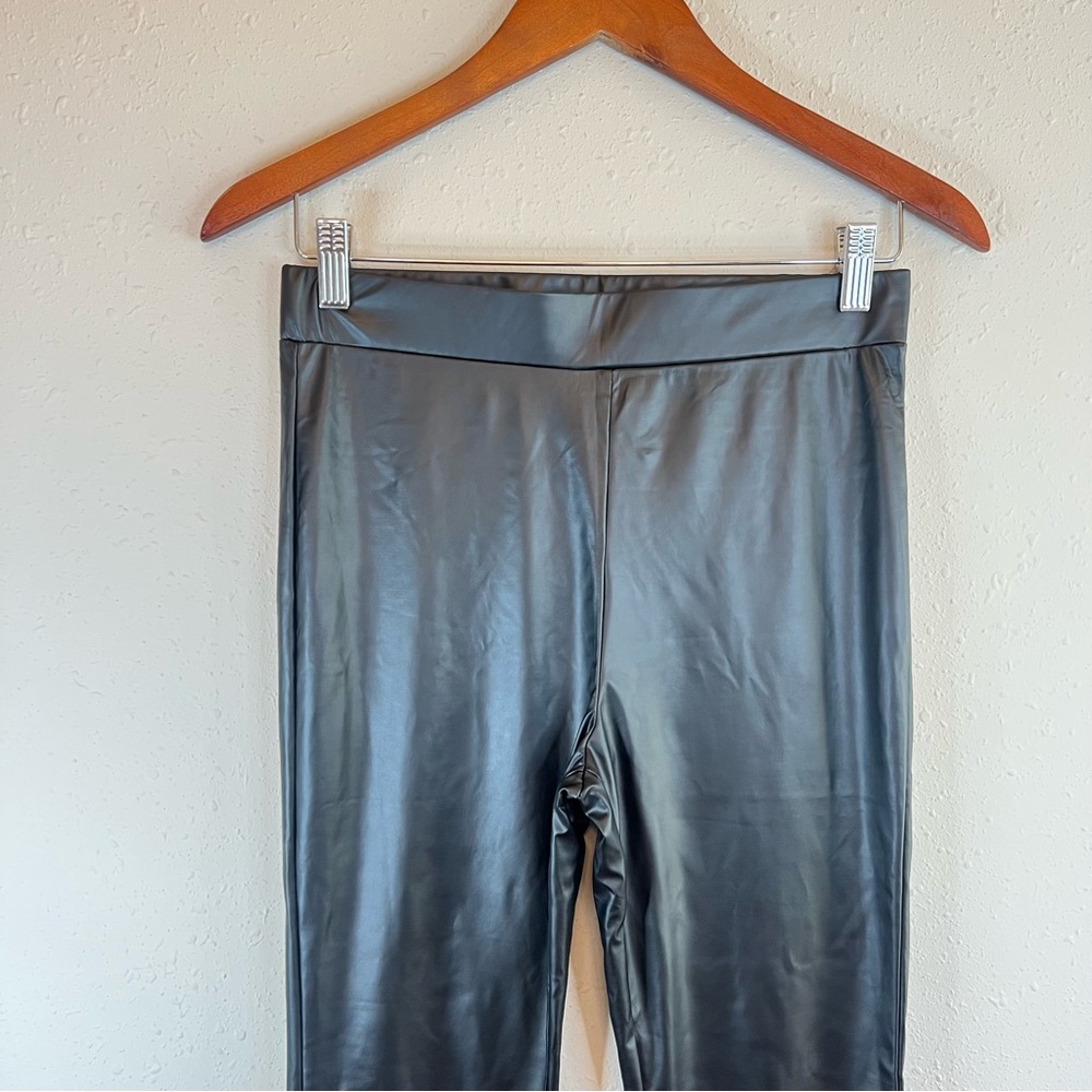 Zara Black Faux Leather Leggings - Picture 5 of 10